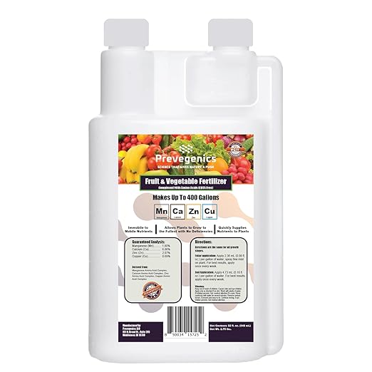Fruit & Vegetable Fertilizer | (8 fl. oz.) | Makes Up to 400 Gallons | Complexed with Amino Acids