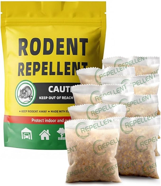 fcesiweg Rodent Repellent Indoor, Mice Repellent Indoor, Mouse Repellent Pouches, Rat Repellent for Outside,Mouse Deterrent,Keeps Mice Away, Safe for Humans and Pets, 90 Days Protection, 8 Packs