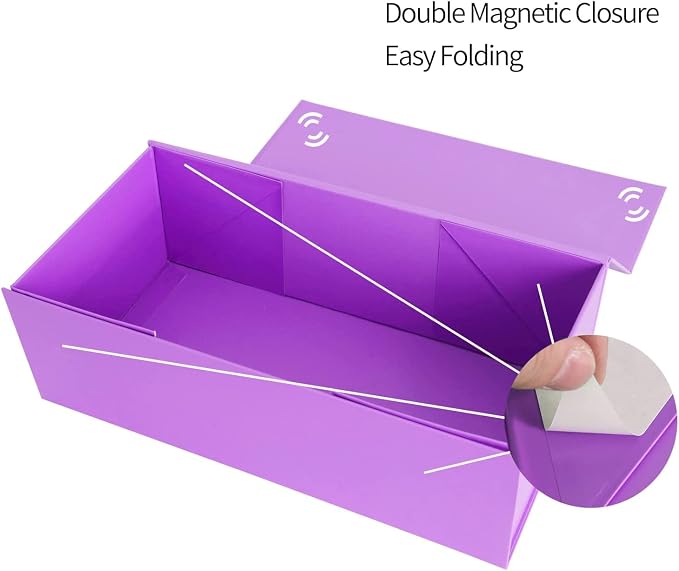 Purple Gift Box 12" x 6" x 4", Magnetic Closure Lid Gift Boxes for Presents