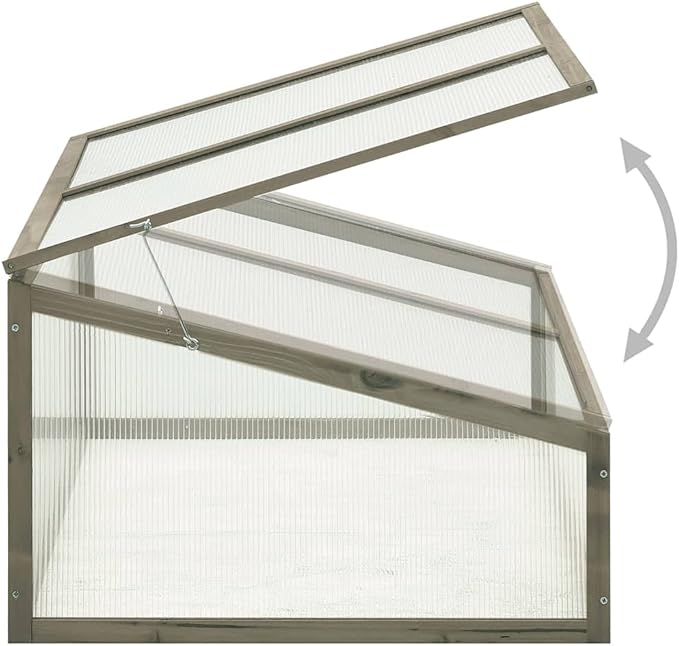 vidaXL Small Solid Firwood Collapsible Greenhouse in Grey