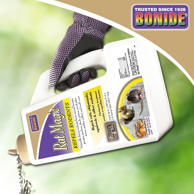 Bonide Rat Magic Rodent Repellent, 5 lb. Ready-to-Use Granules for Indoor & Outdoor Rodent Control, People & Pet Safe