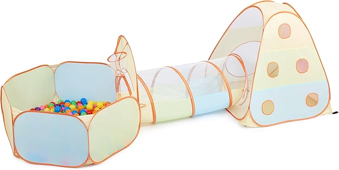 UTEX 3 in 1 Pop Up Play Tent with Tunnel, Ball Pit for Kids, Boys, Girls, Babies and Toddlers, Indoor/Outdoor Playhouse (3 in 1 with Ball Pit)