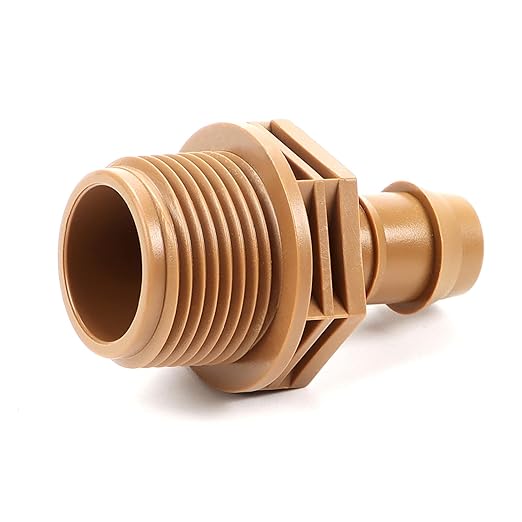 RedChili 10 Pack 1/2 Inch Drip Irrigation Fitting To 3/4 Inch MPT National Pipe Taper Thread Adapter-Compatible with 1/2 Inch 17mm .560" to .600" ID Drip Tubing