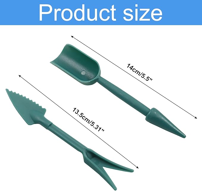 Bivethoi Garden Hand Tools Transplanting Shovel Scoops Kits for Plant Cultivation Digging Care, Set of 4, Dark Green