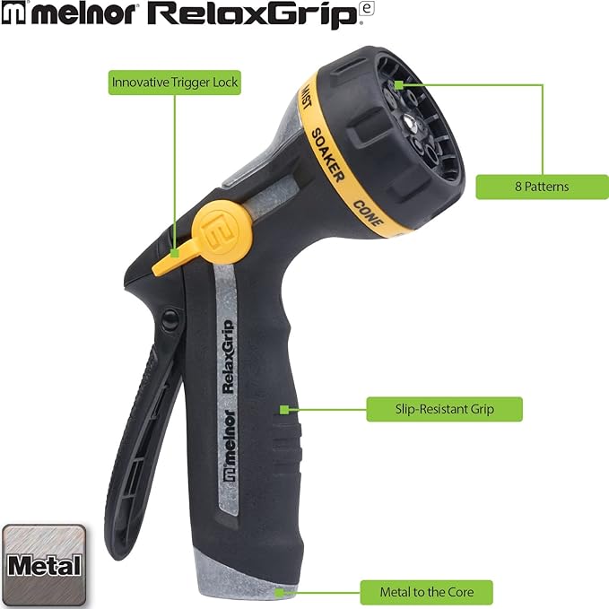 Melnor 65187AMZ Rear Trigger Multi Pattern Nozzle w/Adpt