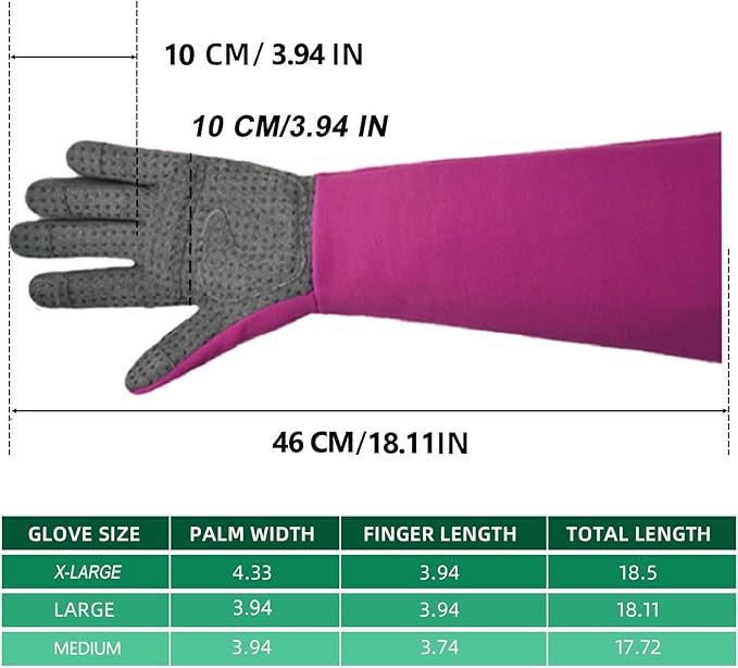 Gardening Gloves, Thorn Protective, Forearm Protection, Yard Work, Pruning, Outdoor Activity, Comfortable (pink, large)