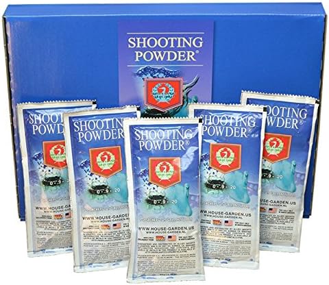 House & Garden Shooting Powder Sachet Box of 20 Premium Late Bloom Expander for Maximum Yield and Flower Density in Professional Hydroponic and Soil Cultivation