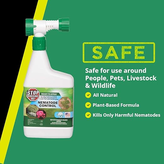 Stop Bugging Me All-Natural Non-Toxic Lawn & Garden Nematode Pest Control, Concentrate with Garden Hose Sprayer, 32 oz.