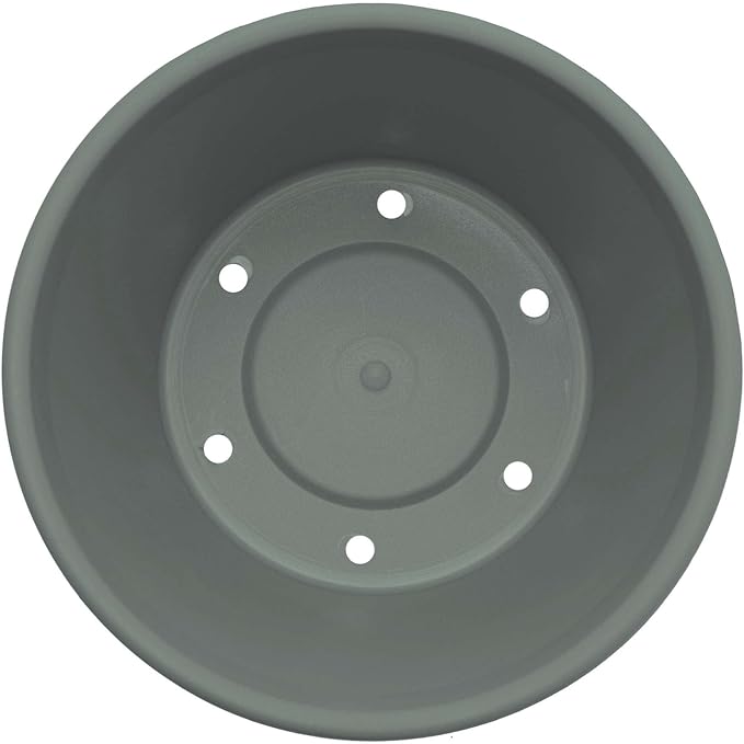 Bloem Terra 10" Diameter Round Basil Resin Planter Pot with Drainage Holes for Indoor and Outdoor Gardening