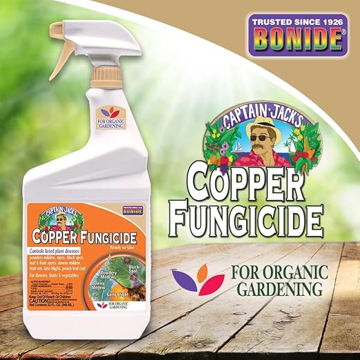 Bonide Captain Jack's Copper Fungicide, 32 oz Ready-to-Use Spray for Organic Gardening, Controls Common Diseases (Pack of 6)