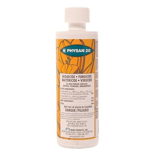 Hydrofarm Physan 20 Disinfectant Fungicide Virucide Algaecide Concentrate Cleaner for Hard Surfaces, Plants, Exteriors, Fountains, 16 Ounces (2 Pack)