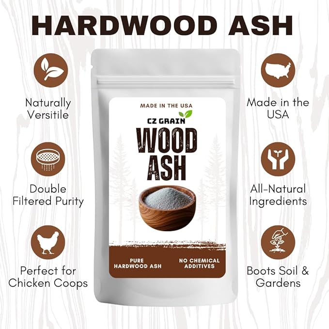 1 Pound Pure Hardwood Ash – Double Sifted for Consistent Quality – All-Natural, No Additives – Resealable Bag – Garden, Soil and Chicken Dust Bath Booster – Made in the USA (16 Ounce)