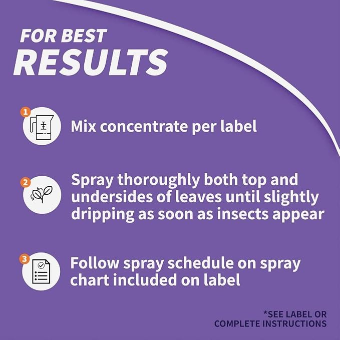 Bonide Malathion Insect Control, 32 oz Ready-to-Mix Concentrate Bug & Spider Mite Killer for Outdoor Garden Use