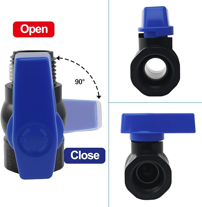 2 Pack 3/4 Inch Rain Barrel Spigot Kit, PVC Barrel Valve with Bulkhead Fitting, Water Spigot for Tanks, Ponds, Aquariums