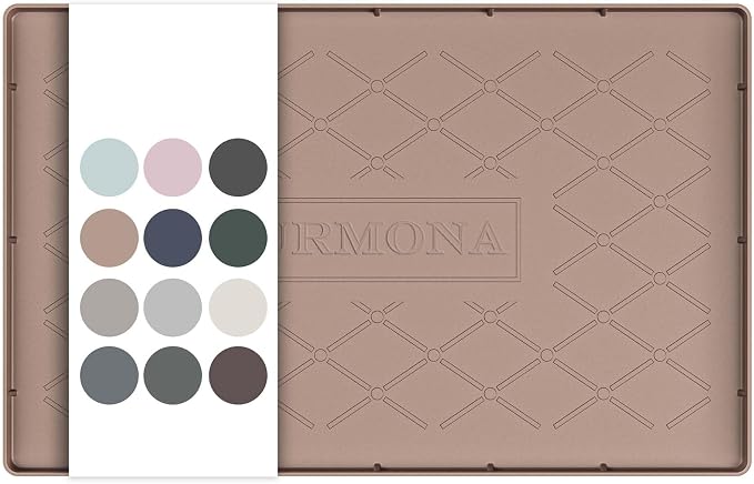 URMONA Under Sink Mat 19 x 12 in, Waterproof Silicone Cabinet Protector