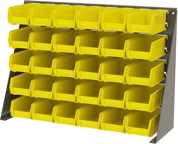 Akro-Mils 30220 AkroBins Plastic Storage Bins, 7"x4"x3", Yellow, 24-Pack