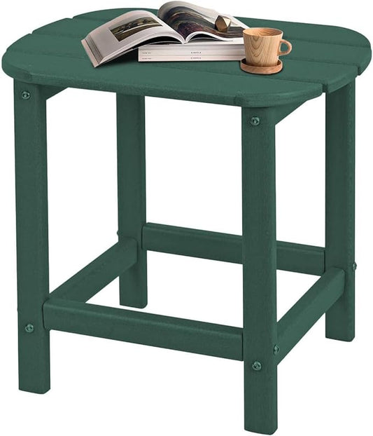 Outdoor Adirondack HDPE Side Table, Wooden Textured, Set for Patio, Garden, Porch, Pool Composite Patio, Backyard, Bathroom and Indoor, Maintenance & Weather Resistant