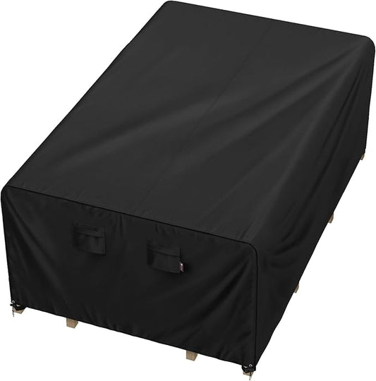iBirdie Outdoor Patio Furniture Set Covers 90 x 64 inch fit 5 x 7 ft, 64, 63, 62, 60 inch Wide, 90, 89, 88, 87 inch Long, Waterproof Weatherproof Rectangular Cover, 600D for Dining Table and Chairs