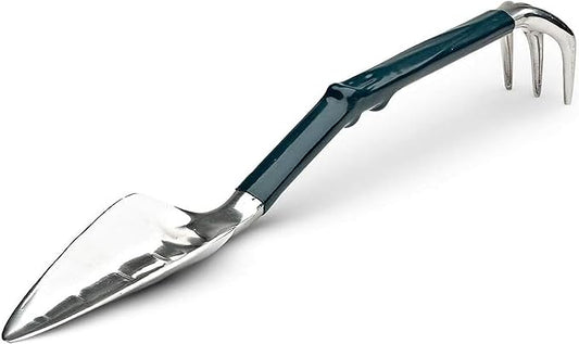 Garden Shovel and Rake Combo Multi Tool - 17-Inch Garden Hoe and Trowel with Comfortable Grip for Easy Planting, Weeding, and Cultivating - Two in One Gardening Tools by Kings County Tools