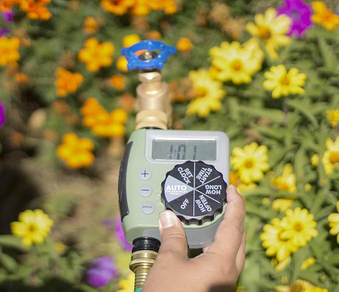 Orbit One Outlet Single-Dial Hose Faucet Timer - Easy Programmable - for Garden Watering System - LCD Hose Timer with Adjustable Watering Schedule - 62056