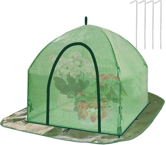 Portable Plant Cover Tent with Waterproof Base for Garden Indoor/Outdoor Tabletop Mini Greenhouse for Seed Starting Humidity Small Plants, Plant Protection from Animal for Raised Bed (XL - PE - 1PCS)