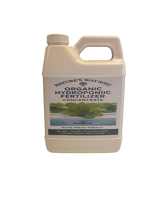 Nature’s Way Soil® Organic Hydroponic Nutrients-Liquid Concentrate, Makes 64 Gallons | -Charged with Worm Castings & Fermented Duckweed | for Vegetables, Herbs & Lettuce | 32 oz | Nature's Way Soil