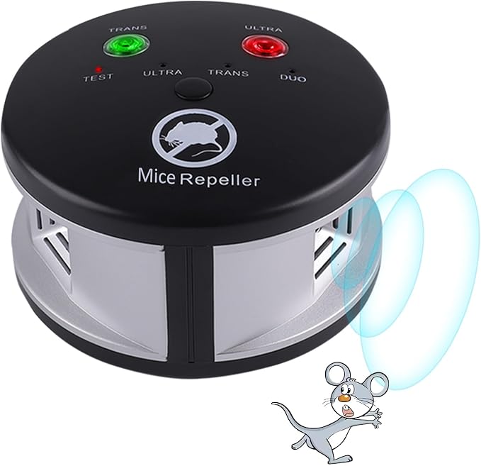Ultrasonic Rodent Repellent Indoor, Ultrasonic Mice Repellent Plug in Pest Deterrent 360° Control for Rodent, Squirrel Repellent Plug in Deterrent for House, Pest Control for Basement
