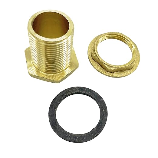 3/4" Male Brass Water Tank Connector Bulkhead Tank Fitting for Rain Barrels, Aquariums, Tubs, Pools