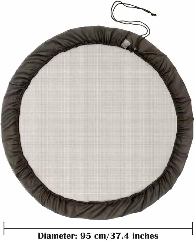 Mesh Cover for Rain Barrels with Drawstring, Water Collection Buckets Tank Protector, Rain Bucket Netting Screen Cover for Outdoor Garden, 37.4 Inches