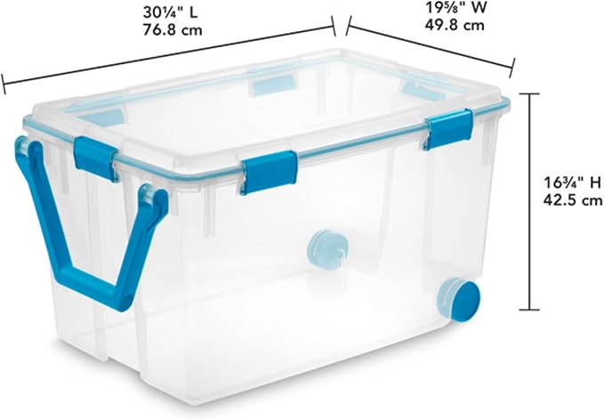 Sterilite Gasket Storage Box with Lids for Home & Office, 120 Quart, 6-Pack