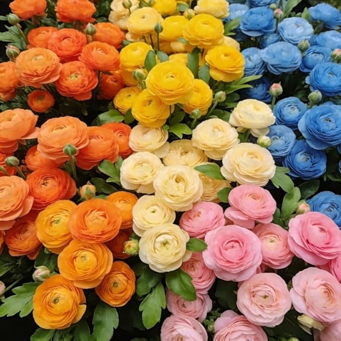 6 Mixed Color Ranunculus Bulbs for Planting, Assorted Pastel Double Buttercups, Spring or Fall Planting Bulbs for Vibrant Garden Blooms, Borders & Cut Flower Garden, Rose Bulb Wedding Flower Bulbs