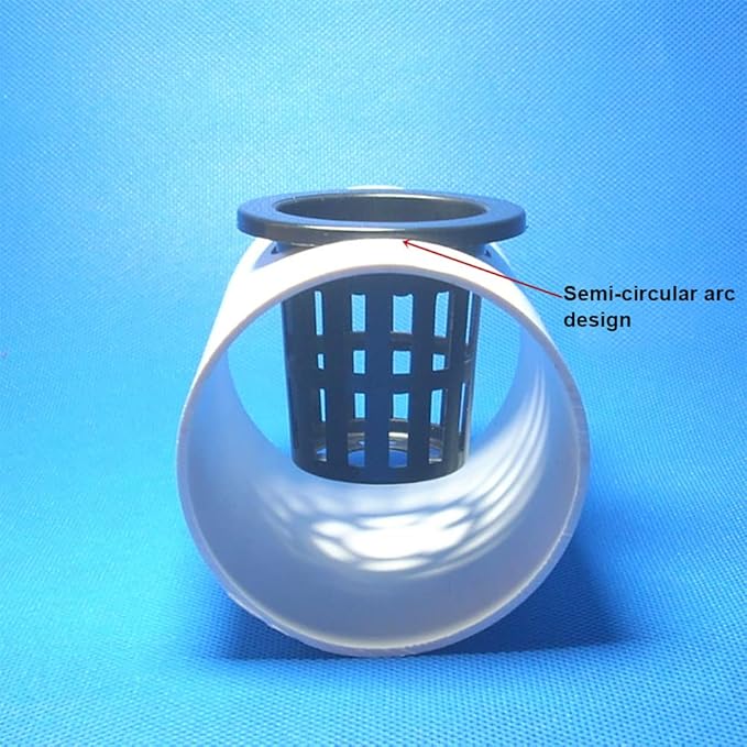 50 Pack 1.77" Garden Plastic Slotted Mesh Net Cups Pots, Round Heavy Duty Home Garden Bucket Basket Plant Nursery Pots for Hydroponics/Aquaponics/Orchids/Rockwool Cubes (Black)