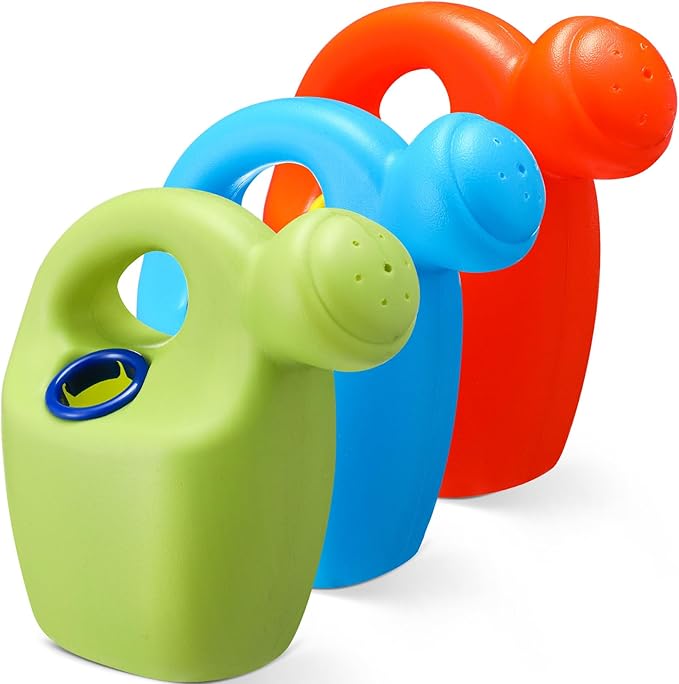 Lunmon 12 Pcs Kids Watering Can Plastic Mini Watering Can Bulk for Child Toddler Flower Garden Sand Beach Toy Garden Tools for Boys Girls End of Year Gifts