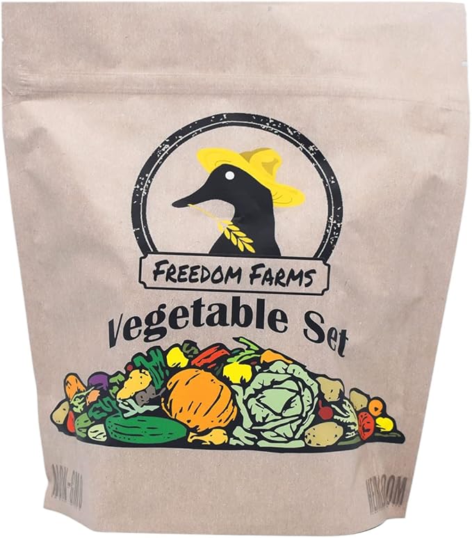 Set of 40 Packs of Assorted Heirloom Vegetable and Herb Seeds – Includes Freedom Farms Vegetable Set Mylar Bag for Optimal Seed Storage! - Non-GMO – Create a Diverse and Plentiful Garden! (40)