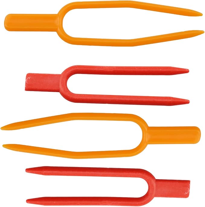 Haidong-Gardening Plant Fixing Clips Reusable Garden Strawberry Fork Used for Fixing Vines Such as Flowers, Strawberries and Watermelons (120 Each for red and Orange) -240PCS