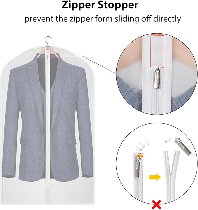 40 Inch Garment Bags 20 Pack Suit Bag for Storage Dress Cover Bag