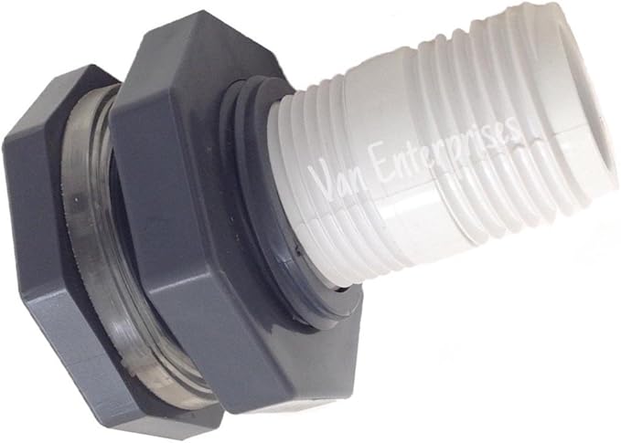 3/4" Bulkhead Fitting with Garden Hose Adapter Kit for Rain Barrels, Aquariums, Water Tanks, Tubs, Ponds