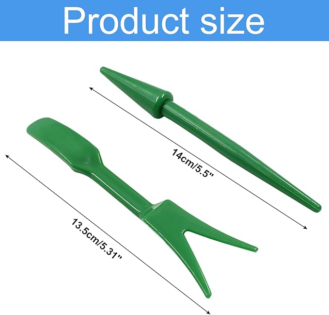 Bivethoi Garden Hand Tools Transplanting Shovel Scoops Kits for Plant Cultivation Digging Care, Set of 6, Green