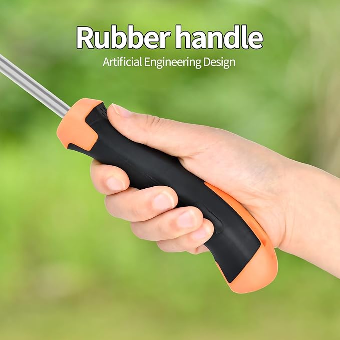 Weed Puller Tool，2026 New Garden Weeder Tool Stainless Steel Hand Weeder Tool,5 Teethes Dual Purpose Weed Remover Tool Weeding Tools for Gardening (Rubber Handle)