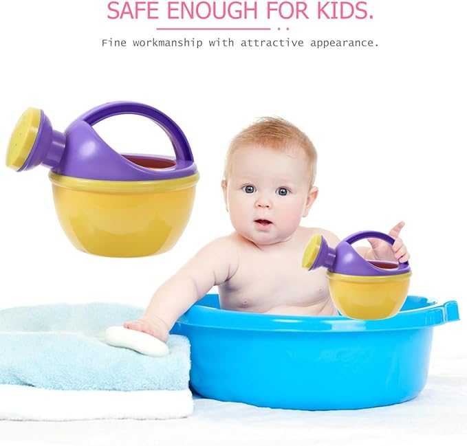 STOBOK Toddler Bath Toys 2-Pack Watering can Set for Baby Bath and Pool Play Mini Plastic Sprinkler Kettle Toys for Indoor and Outdoor Water Fun Ages 1-3
