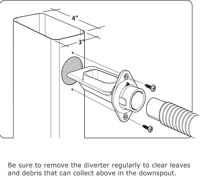 EarthMinded - Aquabarrel DIY, FlexiFit Downspout Diverter Group for 3x4 - Connects Your Rain Barrel to The Downpipe - No Drill Bits