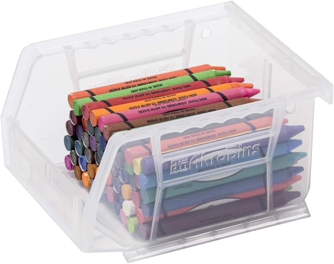 Akro-Mils 30210 AkroBins Plastic Storage Bins, 5"x4"x3", Clear, 6-Pack