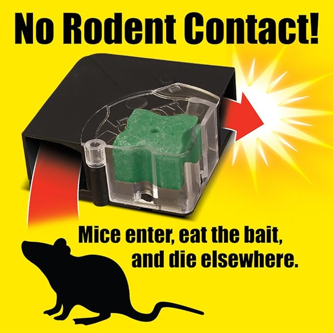 d-CON Disposable Corner Fit Mouse Poison Bait Station, 3 Bait Stations, Packaging May Vary