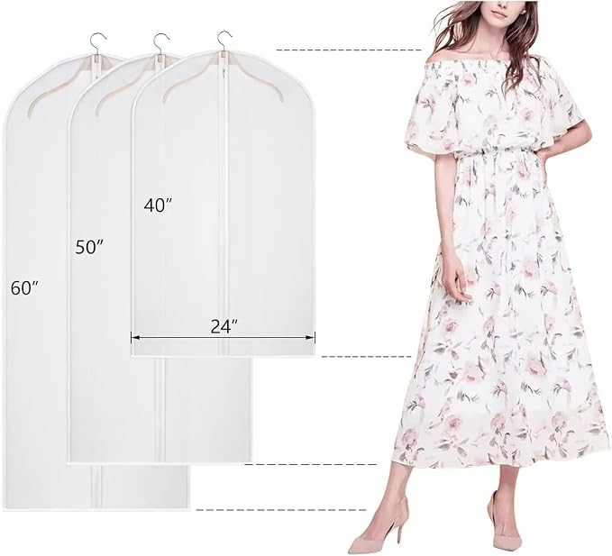 50 Inch Garment Bags 8 Pack Suit Bag for Storage Dress Cover Bag