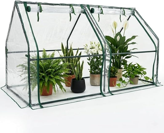 Gardzen Mini Greenhouse, Portable Cold Frame Green House Indoor Outdoor, Small Greenhouse for Seed Starting & Plant Protection, 71.7"(L) x36.2(W) x42.5(H)