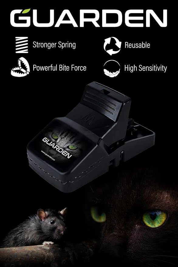 Rat Trap Six Pack - Powerful Reusable Traps for a Quick Kill Indoor or Out | Easy-Bait, Easy-Set Traps Catch Rats, Mice, Voles and Chipmunks Quickly Without Poison or Electricity