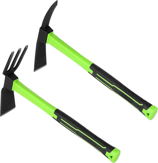 2pcs Garden Tools Comfortable Handle Hoes for Garden Work Carbon Steel Outdoor Tools