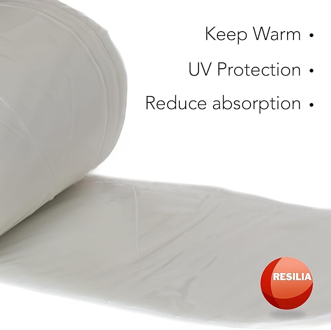 RESILIA Clear Greenhouse Sheeting - UV-Protected, Heavy-Duty Gauge Outdoor Polyethylene Cover for Weatherproofing Greenhouses, Garden, Plants, 12' by 28' Roll, 6 Mil, 0.006 Inch, Thick, Made in USA