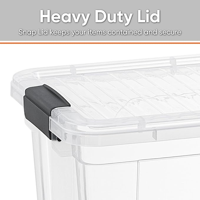 Superio 8.7 Quart Clear Plastic Storage Boxes with Lids, Stackable Organizer Containers, BPA-Free Storage Bins for Home, Office, School & Dorm, 5 Pack