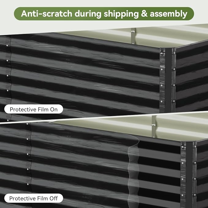 COMHOMA Galvanized Raised Garden Bed,8x4x2ft Large Metal Planter Box for Outdoor Vegetables,Corrugated Steel Herbed Plants Container,Extra Deep Gardeners Kits with Open Bottom